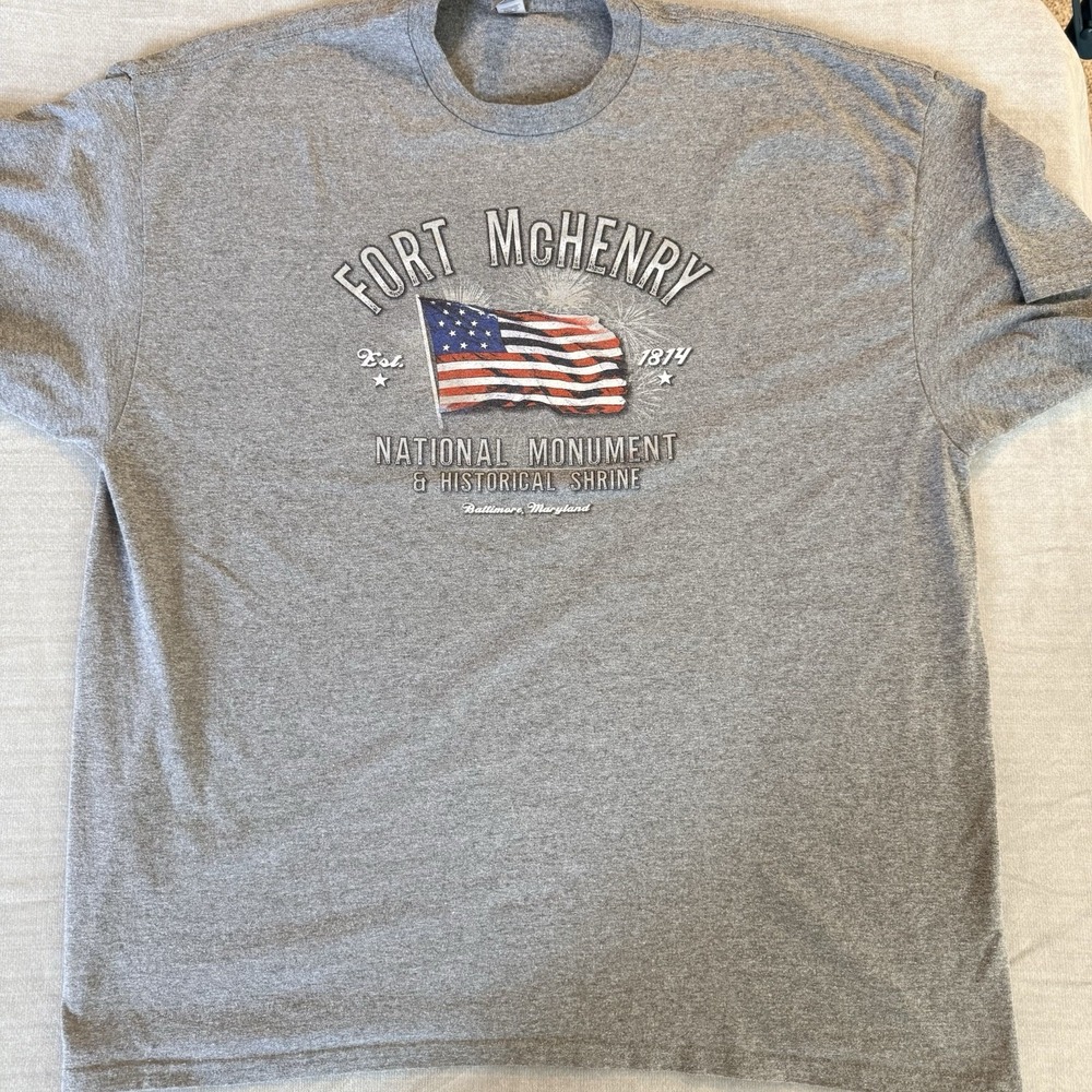 Fort McHenry Baltimore MD Souvenir T Shirt 2XL American Flag Graphic Tee